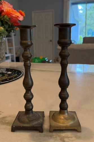Vintage brass candlesticks - vintage,